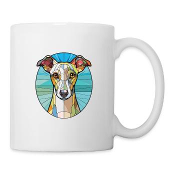 Illustration à l’aquarelle de race de chien Whippet anglais - Mug blanc - blanc - Droite