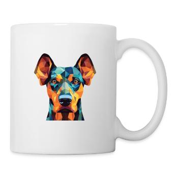 Doberman Pinscher chien race aquarelle colorée - Mug blanc - blanc - Droite