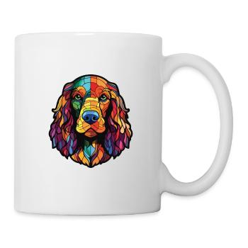 Englischer Cocker Spaniel Hunderasse Aquarellglas - Tasse - Weiß - Rechts