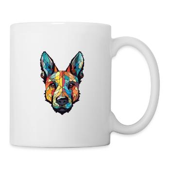 Dutch Shepherd Dog Breed Watercolor Illustration - Mug - white - Right