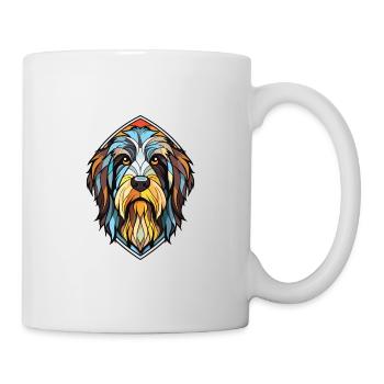 Hollandais Schapendoes chien race aquarelle colorée - Mug blanc - blanc - Droite