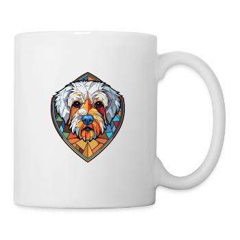 Dandie Dinmont Terrier chien race aquarelle verre - Mug blanc - blanc - Droite
