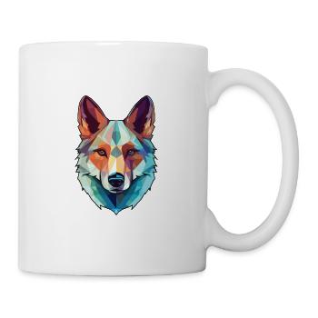 Tschechoslowakischer Wolfhund Hunderasse Aquarellglas - Tasse - Weiß - Rechts