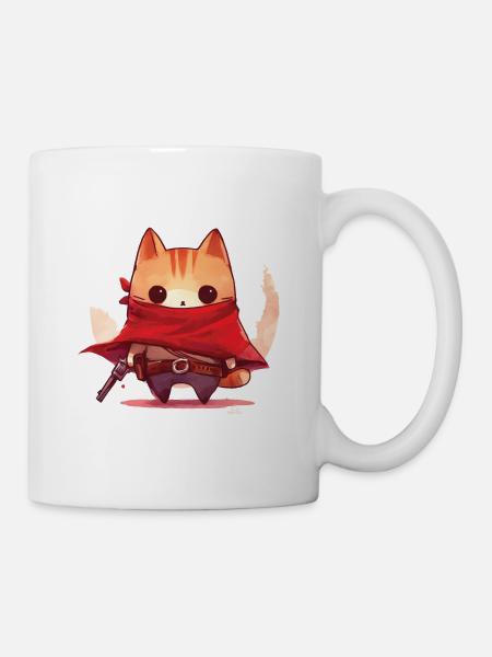 Chat déguisé en cowboy - Mug blanc - blanc