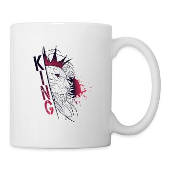 Skizze Müll Löwe - KÖNIG - Tasse - Weiß - Rechts