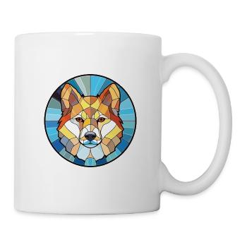 Akita Dog Breed Colorful Watercolor Illustration - Mug - white - Right