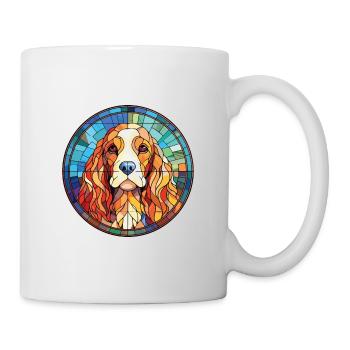 American Cocker Spaniel chien race aquarelle verre - Mug blanc - blanc - Droite