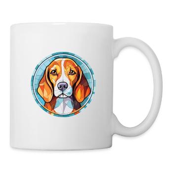 Beagle Hunderasse bunte Aquarell-Illustration - Tasse - Weiß - Rechts