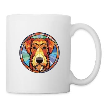 Airedale Terrier chien race aquarelle Illustration - Mug blanc - blanc - Droite