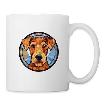 Airedale Terrier chien race aquarelle Illustration - Mug blanc - blanc - Droite