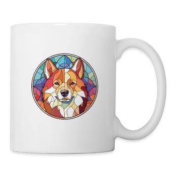 Akita Dog Breed Colorful Watercolor Illustration - Mug - white - Right