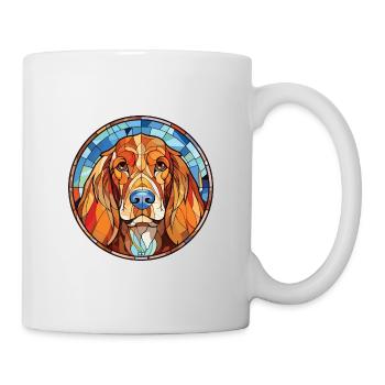 Basset Fauve de Bretagne Hunderasse Aquarell - Tasse - Weiß - Rechts