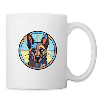 Berger Belge Groenendael race de chien aquarelle - Mug blanc - blanc - Droite