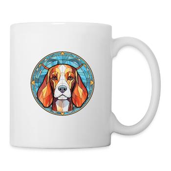 Beagle Hunderasse bunte Aquarell-Illustration - Tasse - Weiß - Rechts