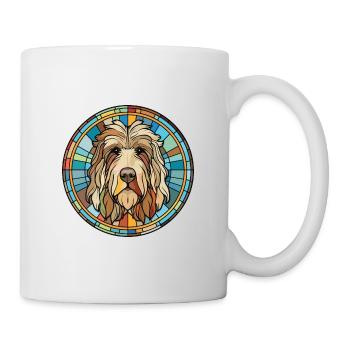 Bergamasco Hunderasse Aquarell Glas Illustration - Tasse - Weiß - Rechts