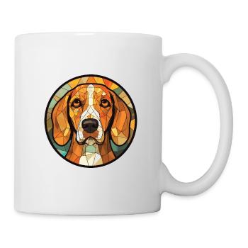 Aquarelle de chien Foxhound de Virginie noir et feu - Mug blanc - blanc - Droite