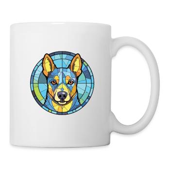 Blue Heeler Dog Breed Watercolor Illustration - Mug - white - Right