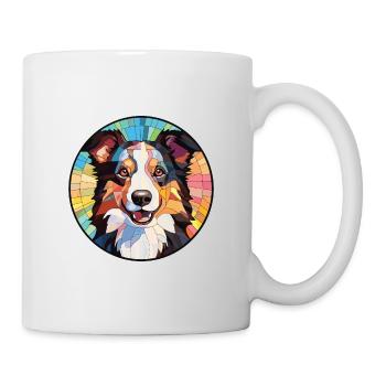 Border Collie Hunderasse Aquarell Illustration - Tasse - Weiß - Rechts
