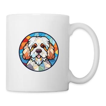 Bolognese Dog Breed Watercolor Glass Illustration - Mug - white - Right