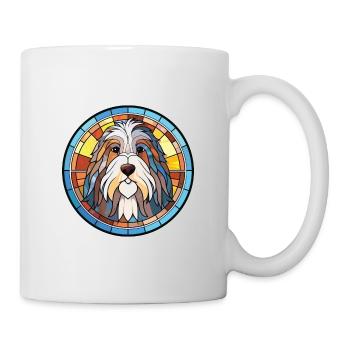 Illustration à l’aquarelle de race de chien Collie barbu - Mug blanc - blanc - Droite