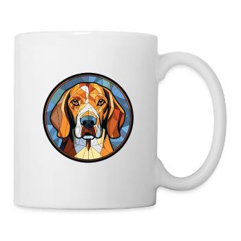 Aquarelle de chien Foxhound de Virginie noir et feu - Mug blanc - blanc - Droite