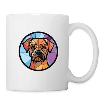 Border Terrier chien race aquarelle Illustration - Mug blanc - blanc - Droite