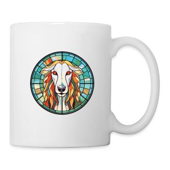 Borzoi Dog Breed Colorful Watercolor Illustration - Mug - white - Right