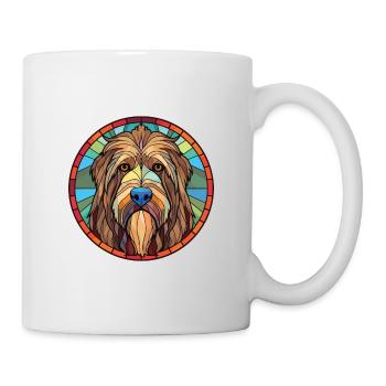 Briard Dog Breed Colorful Watercolor Illustration - Mug - white - Right