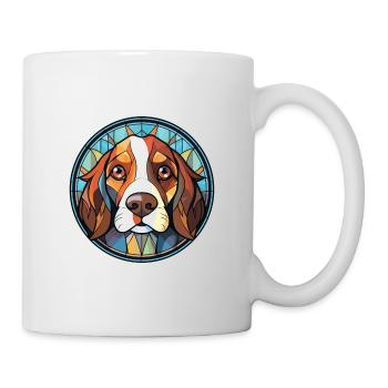 Ariegeois race chien aquarelle verre illustration - Mug blanc - blanc - Droite