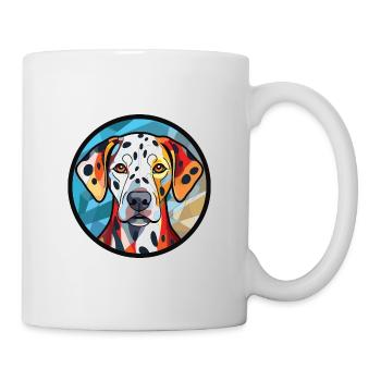Dalmatiner Hund Rasse Aquarell Glas Illustration - Tasse - Weiß - Rechts