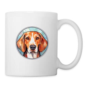 Englische Foxhound-Hunderasse Aquarell-Illustration - Tasse - Weiß - Rechts