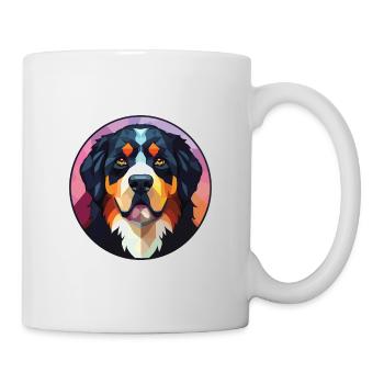 Berner Sennenhund Rasse Aquarell Illustration - Tasse - Weiß - Rechts