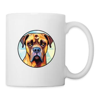 Boerboel Dog Breed Watercolor Glass Illustration - Mug - white - Right
