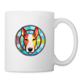 Bull Terrier Dog Breed Watercolor Illustration - Mug - white - Right