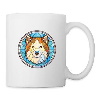 Illustration à l’aquarelle de race de chien esquimau canadien - Mug blanc - blanc - Droite