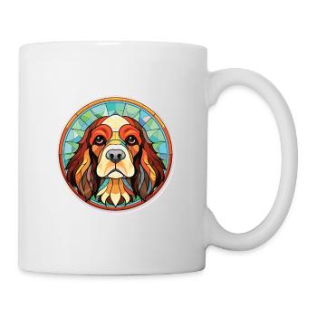 Cavalier Dog Breed Watercolor Glass Illustration - Mug - white - Right