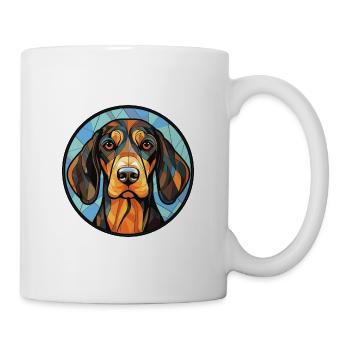 Austrian Black And Tan Hound Dog Breed Watercolor - Mug - white - Right