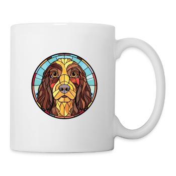 Barbet Dog Breed Colorful Watercolor Illustration - Mug - white - Right
