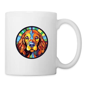 Field Spaniel Hunderasse Aquarell Illustration - Tasse - Weiß - Rechts