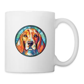Finnish Hound Dog Breed Watercolor Illustration - Mug - white - Right