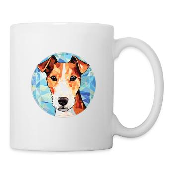 Foxterrier glatte Hunderasse buntes Aquarell - Tasse - Weiß - Rechts