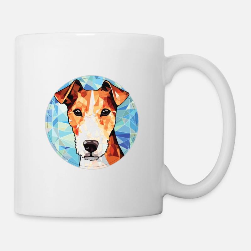Foxterrier glatte Hunderasse buntes Aquarell - Tasse - Weiß