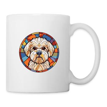 Dandie Dinmont Terrier chien race aquarelle verre - Mug blanc - blanc - Droite