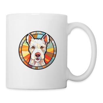 Englisch White Terrier Hunderasse Aquarellglas - Tasse - Weiß - Rechts