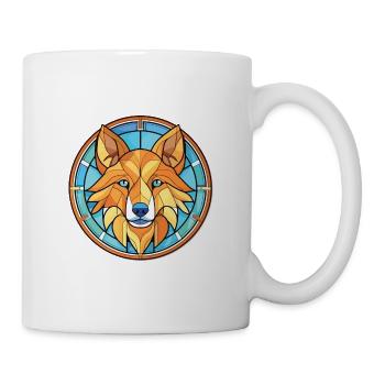 Finnischer Spitz Hunderasse Aquarell Illustration - Tasse - Weiß - Rechts