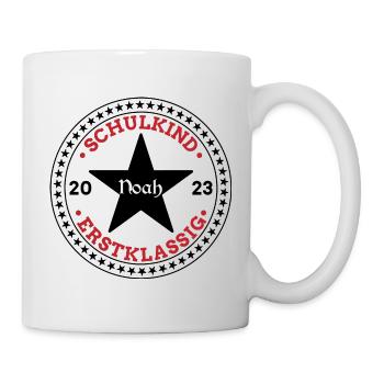 Schulkind 2023 Noah Schüler Erstklassig - Tasse - Weiß - Rechts