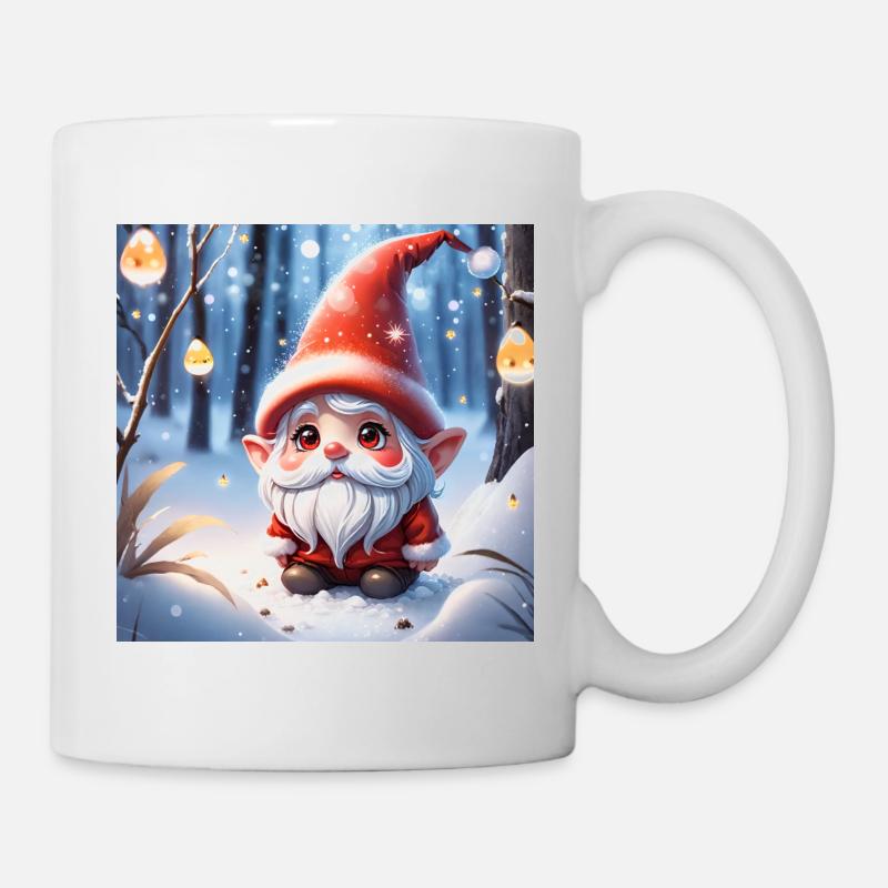 Roter Weihnachtswichtel - Tasse - Weiß