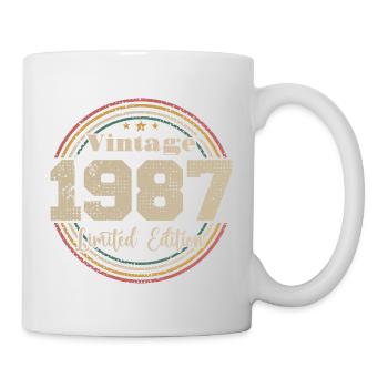 1987 Anniversaire Vintage Rétro Né En - 1987 - Mug blanc - blanc - Droite