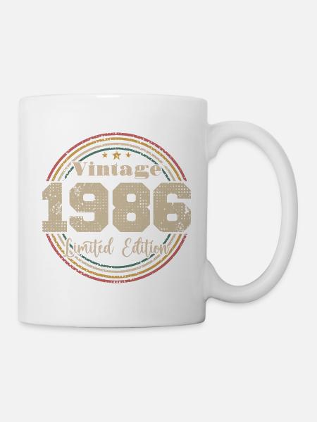 1986 Retro Vintage Geburtstag geboren in - 1986 - Tasse - Weiß