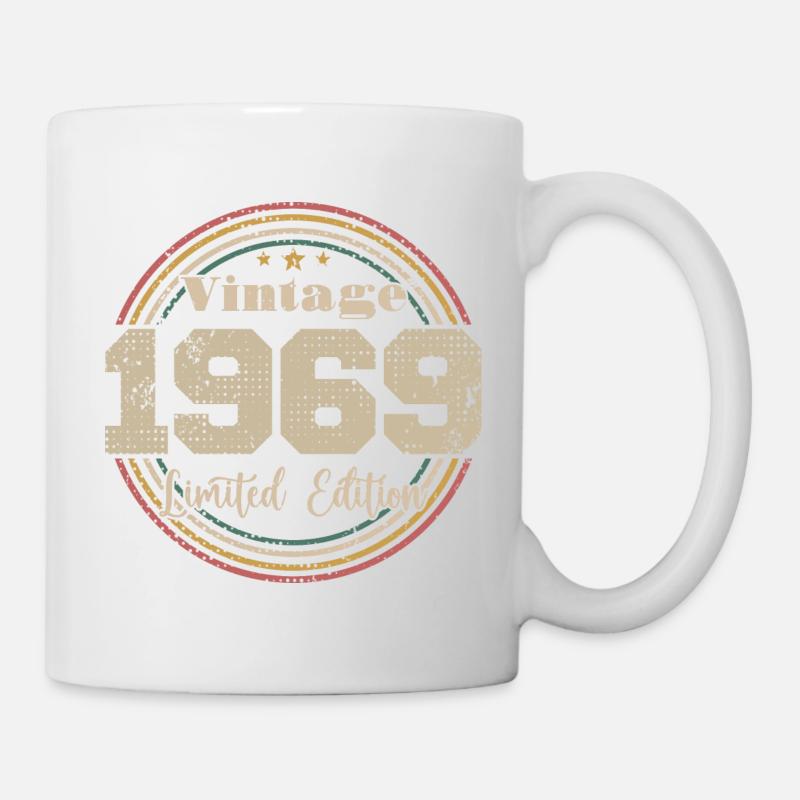 1969 Anniversaire Vintage Rétro Né En - 1969 - Mug blanc - blanc